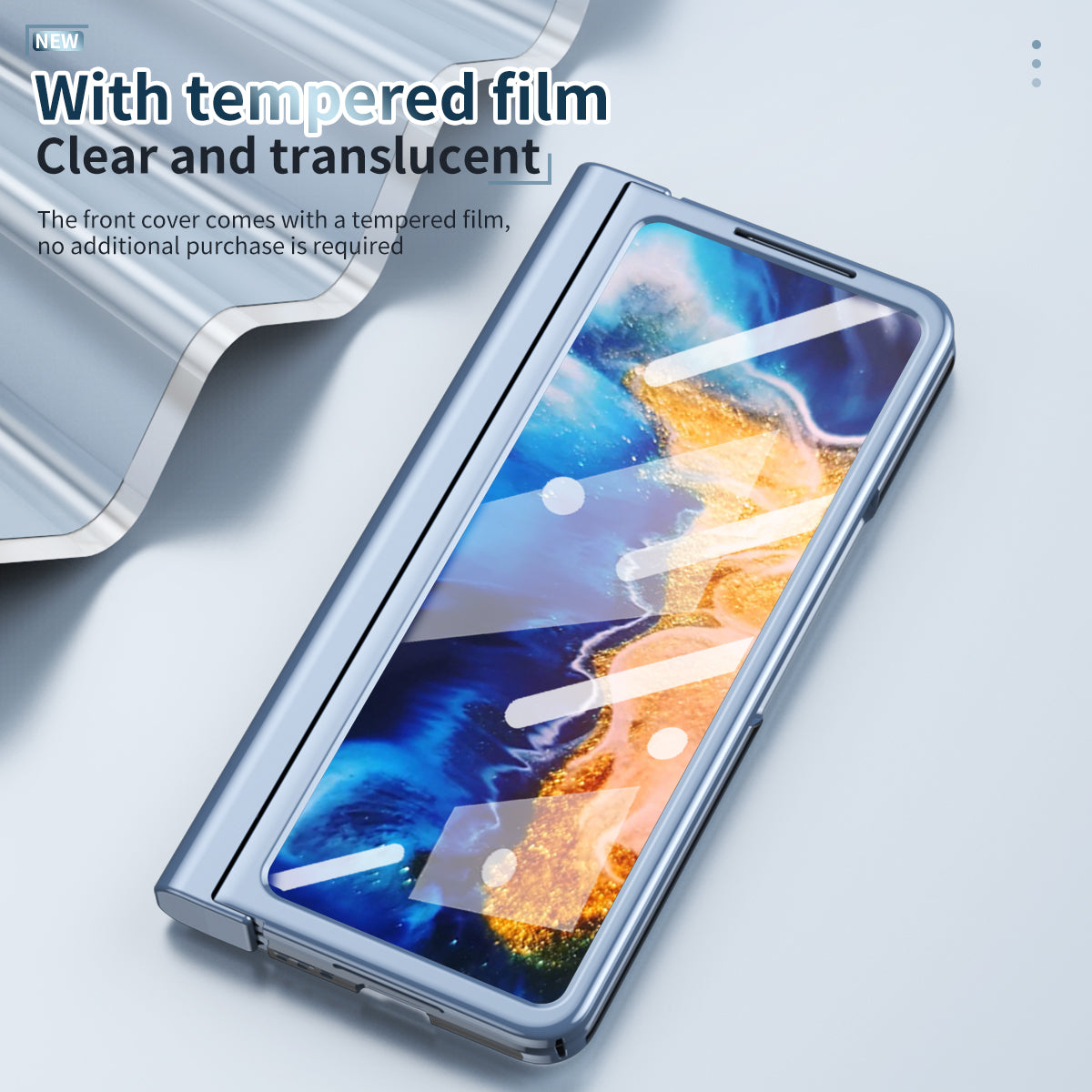 For Xiaomi Mi Mix Fold Electroplating Hard PC Folding Phone Case Pen Slot Hinge Protective Cover with Tempered Glass Film and Stylus Pen