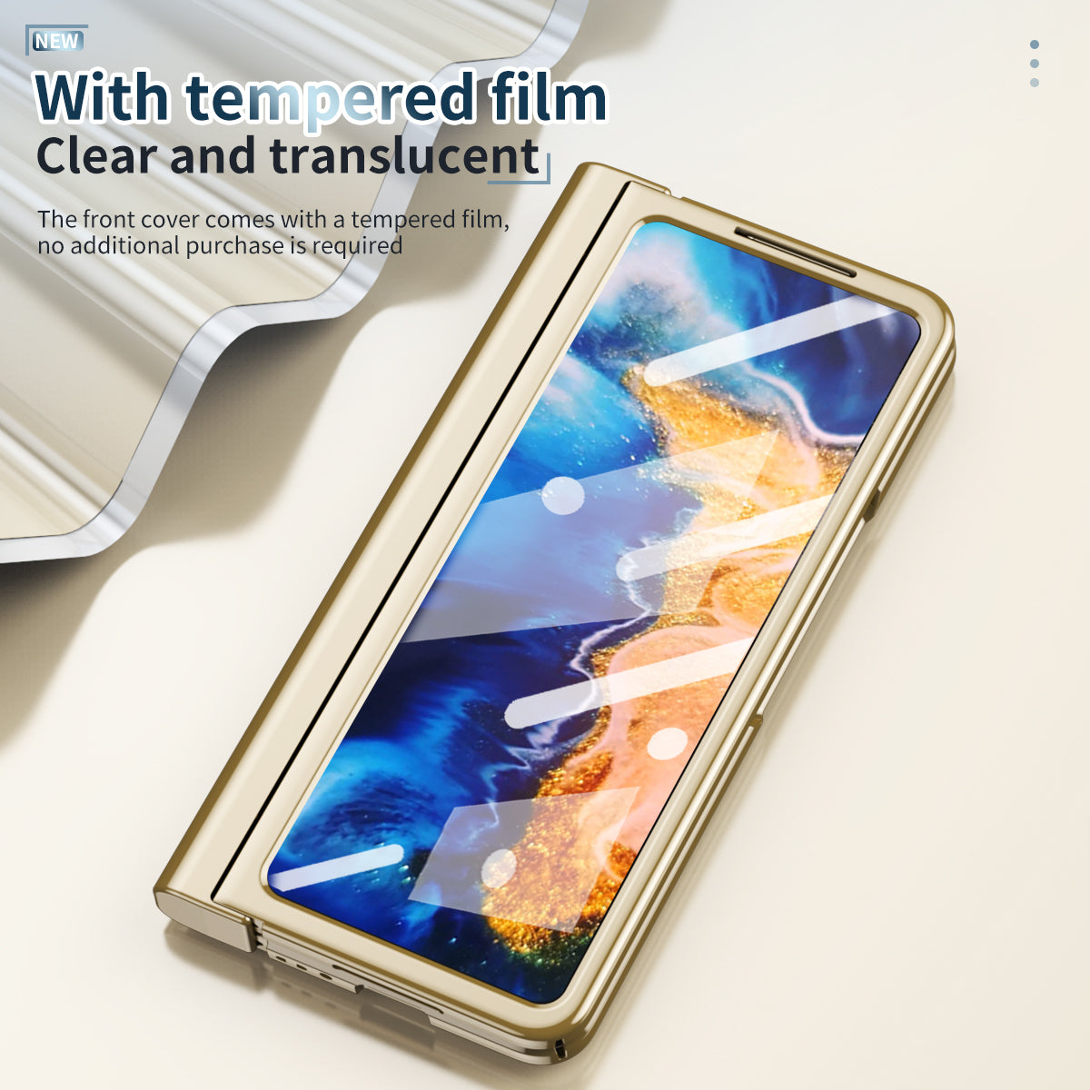 For Xiaomi Mi Mix Fold Electroplating Hard PC Folding Phone Case Pen Slot Hinge Protective Cover with Tempered Glass Film and Stylus Pen