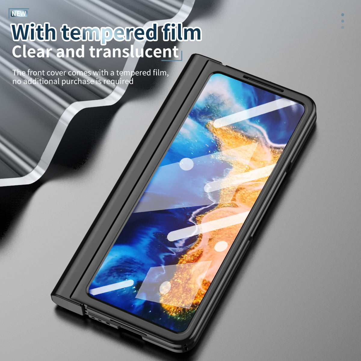 For Xiaomi Mi Mix Fold Electroplating Hard PC Folding Phone Case Pen Slot Hinge Protective Cover with Tempered Glass Film and Stylus Pen