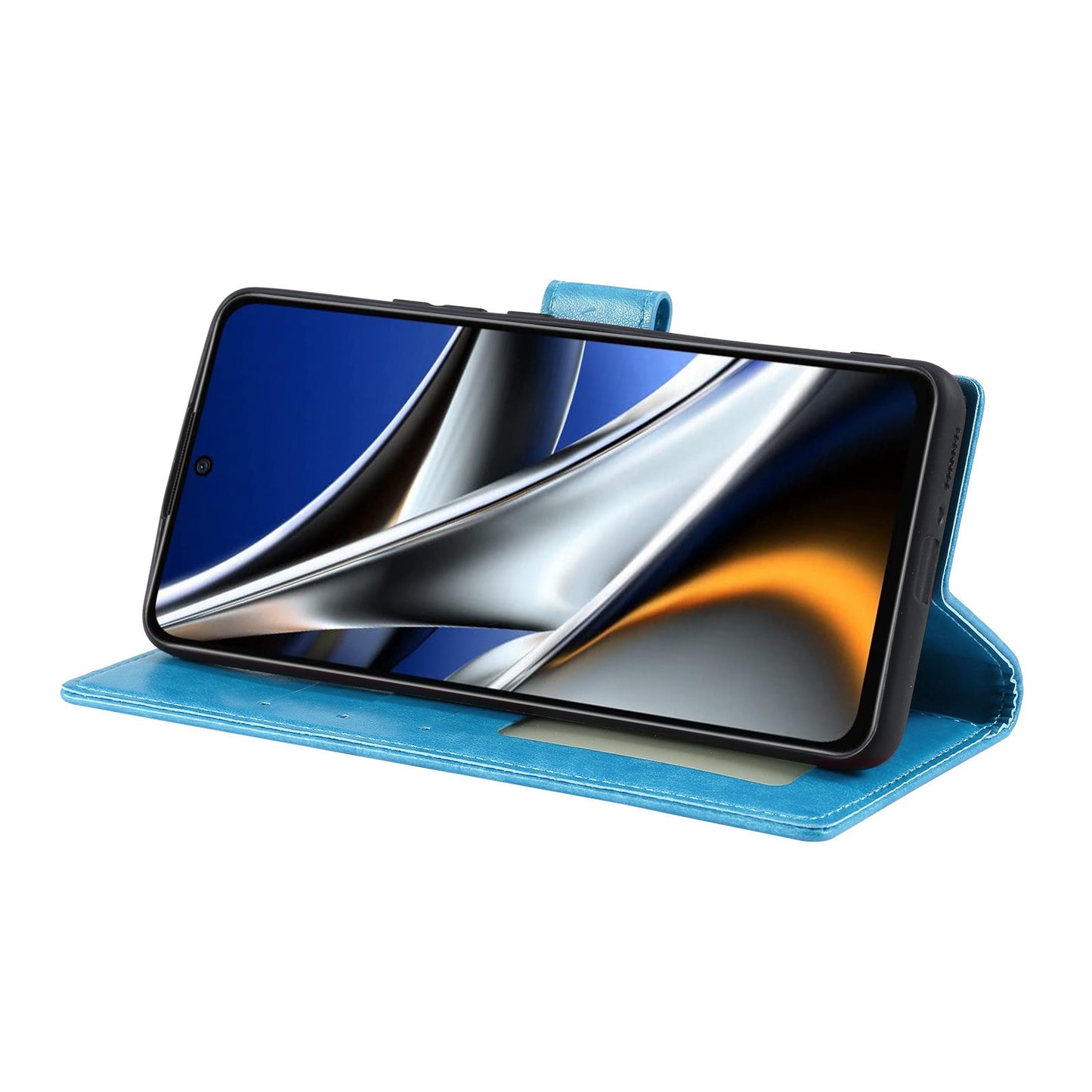 Imprinted Mandala Flower Wallet Design Leather Case with Strap for Xiaomi Poco M4 Pro 4G, Anti-Drop Full Protection Phone Stand Case