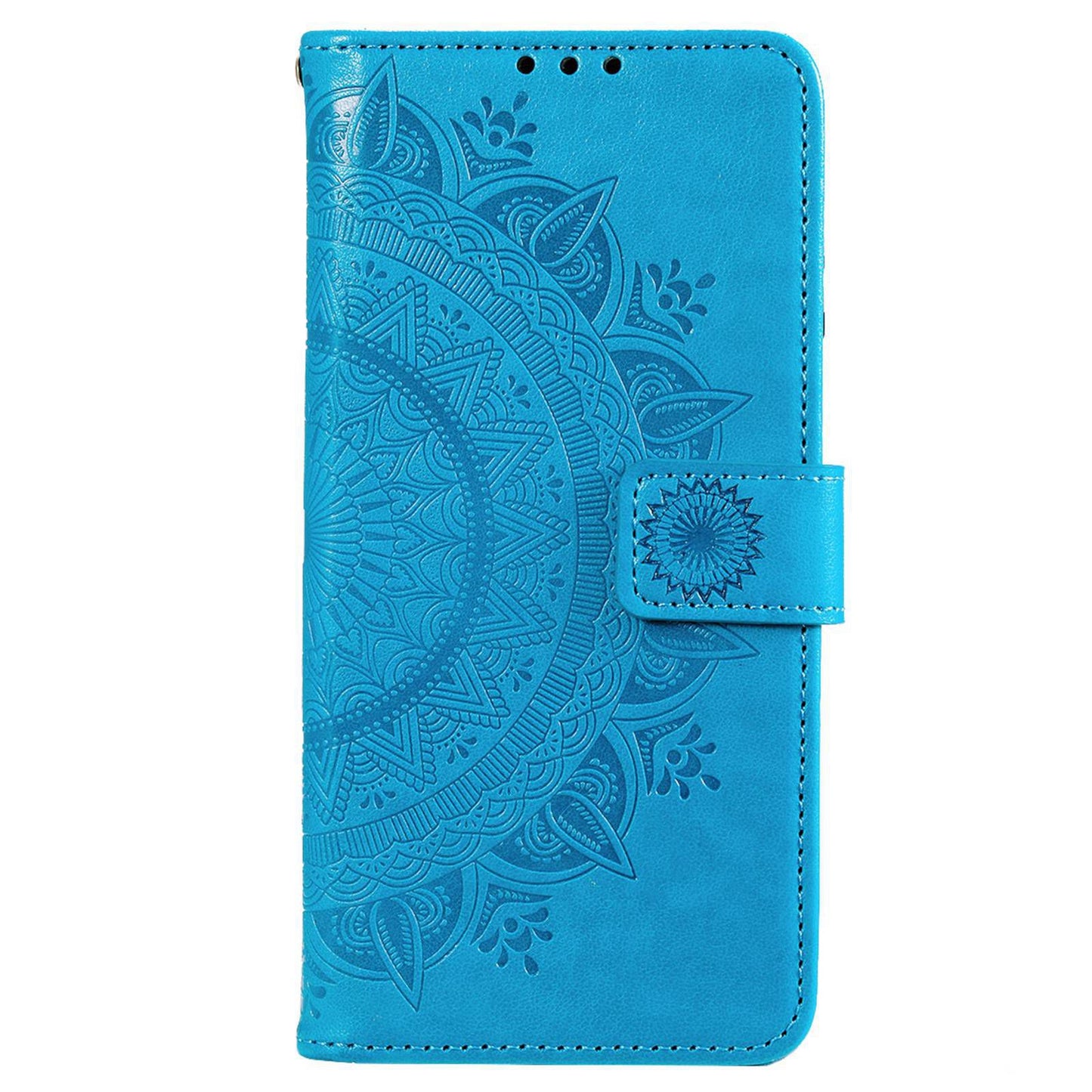 Imprinted Mandala Flower Wallet Design Leather Case with Strap for Xiaomi Poco M4 Pro 4G, Anti-Drop Full Protection Phone Stand Case