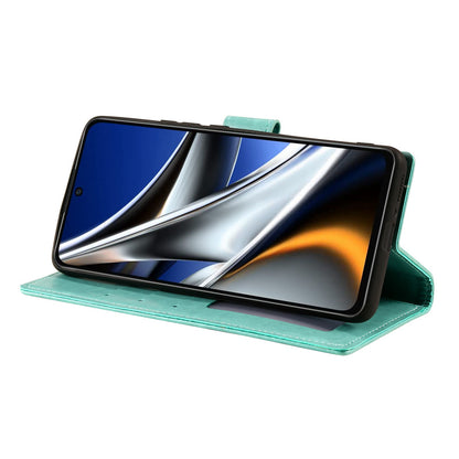 Imprinted Mandala Flower Wallet Design Leather Case with Strap for Xiaomi Poco M4 Pro 4G, Anti-Drop Full Protection Phone Stand Case