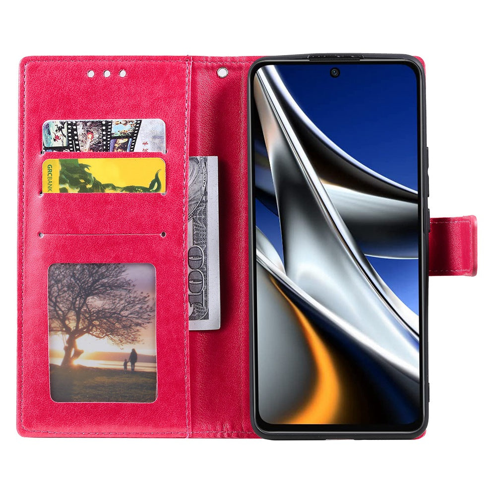 Imprinted Mandala Flower Wallet Design Leather Case with Strap for Xiaomi Poco M4 Pro 4G, Anti-Drop Full Protection Phone Stand Case