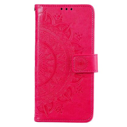 Imprinted Mandala Flower Wallet Design Leather Case with Strap for Xiaomi Poco M4 Pro 4G, Anti-Drop Full Protection Phone Stand Case