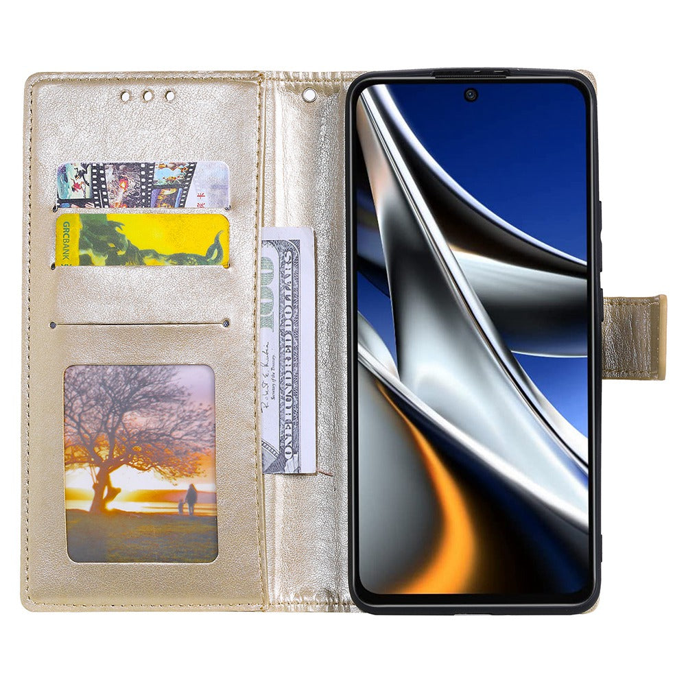 Imprinted Mandala Flower Wallet Design Leather Case with Strap for Xiaomi Poco M4 Pro 4G, Anti-Drop Full Protection Phone Stand Case