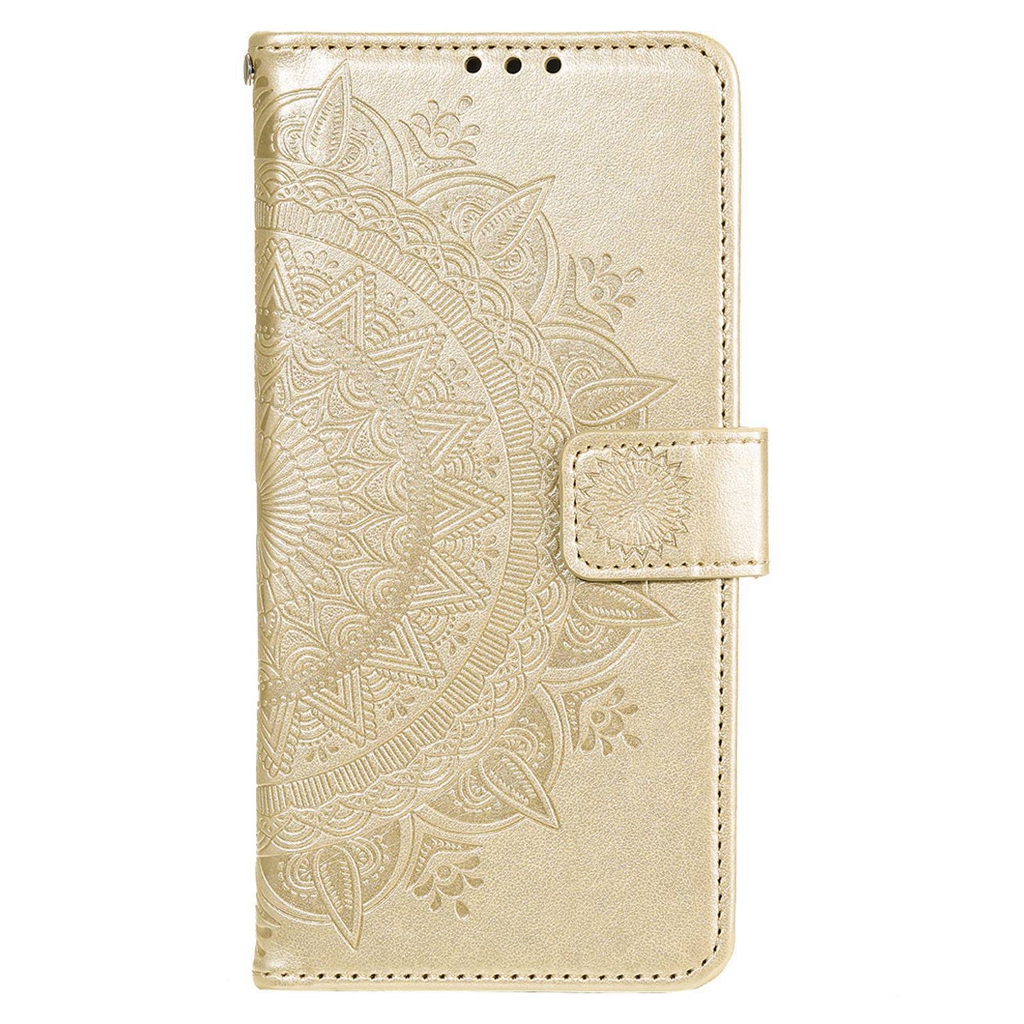 Imprinted Mandala Flower Wallet Design Leather Case with Strap for Xiaomi Poco M4 Pro 4G, Anti-Drop Full Protection Phone Stand Case