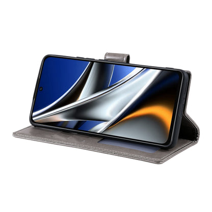 Imprinted Mandala Flower Wallet Design Leather Case with Strap for Xiaomi Poco M4 Pro 4G, Anti-Drop Full Protection Phone Stand Case