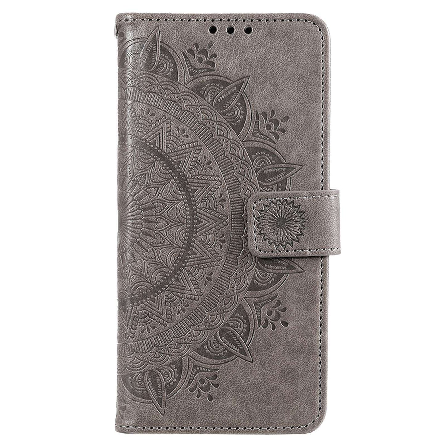 Imprinted Mandala Flower Wallet Design Leather Case with Strap for Xiaomi Poco M4 Pro 4G, Anti-Drop Full Protection Phone Stand Case