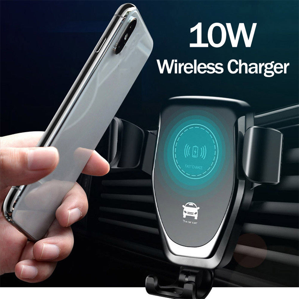 Q12 10W Car Air Vent Mount Gravity Phone Holder Wireless Charger Cellphone Charging Stand