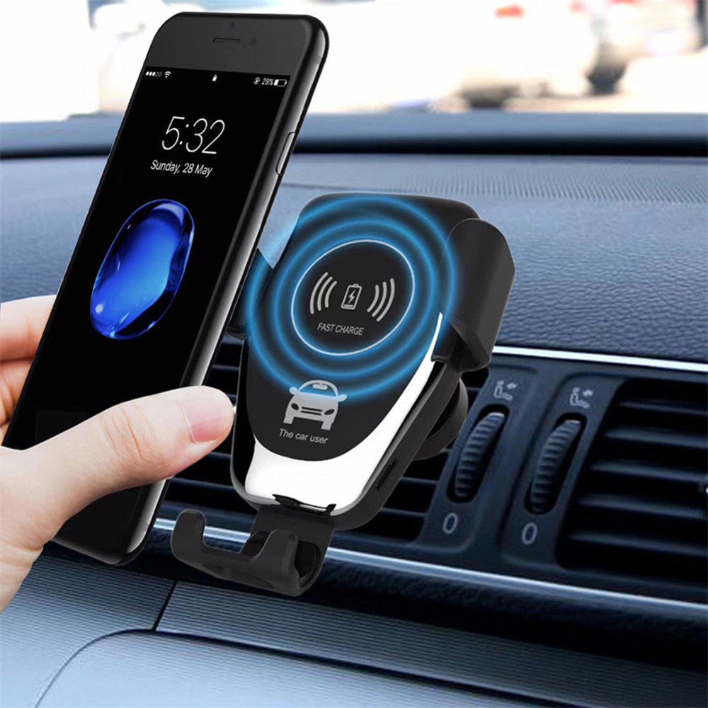 Q12 10W Car Air Vent Mount Gravity Phone Holder Wireless Charger Cellphone Charging Stand