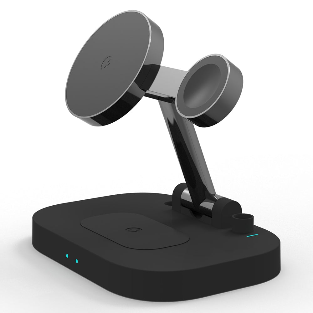 F22 15W 4 in 1 For Magsafe Wireless Charger for iPhone 12/13 Series/Apple Watch/Airpods Pro/Apple Pencil Portable Charging Stand Multi-function Folding Charging Dock (CE)