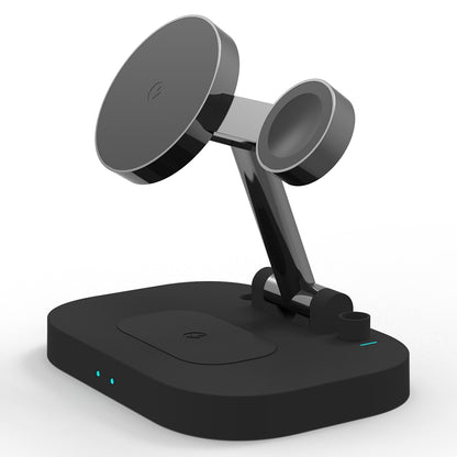 F22 15W 4 in 1 For Magsafe Wireless Charger for iPhone 12/13 Series/Apple Watch/Airpods Pro/Apple Pencil Portable Charging Stand Multi-function Folding Charging Dock (CE)