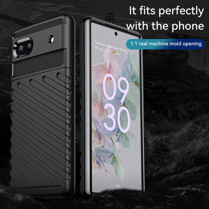 Thunder Series Twill Texture Thickened Smooth Flexible TPU Protective Phone Cover for Google Pixel 6a
