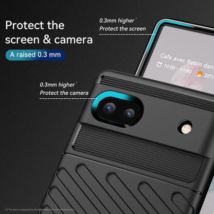 Thunder Series Twill Texture Thickened Smooth Flexible TPU Protective Phone Cover for Google Pixel 6a