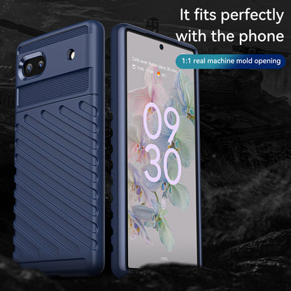 Thunder Series Twill Texture Thickened Smooth Flexible TPU Protective Phone Cover for Google Pixel 6a