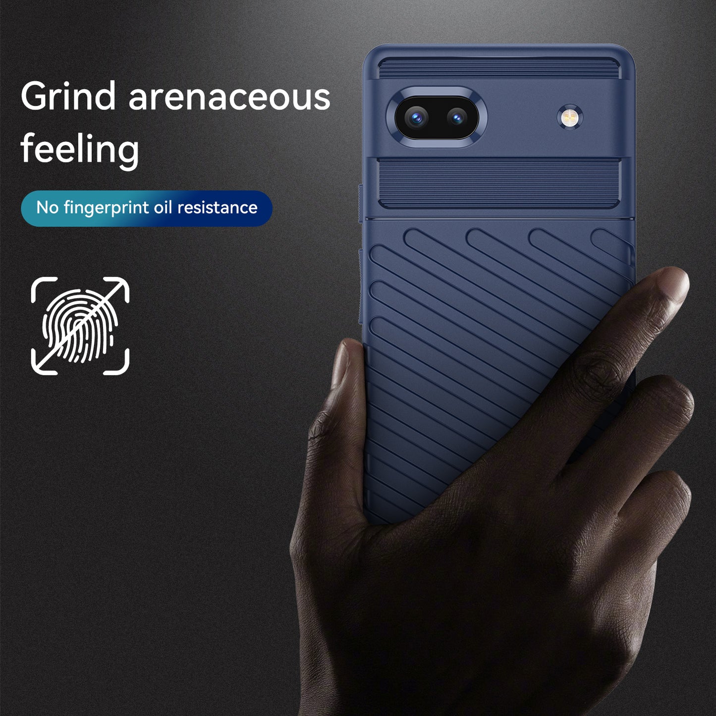 Thunder Series Twill Texture Thickened Smooth Flexible TPU Protective Phone Cover for Google Pixel 6a