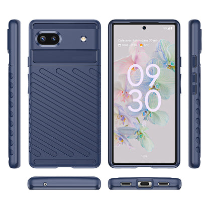 Thunder Series Twill Texture Thickened Smooth Flexible TPU Protective Phone Cover for Google Pixel 6a