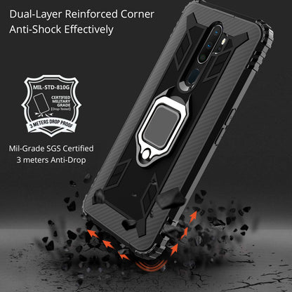 Finger Ring Kickstand TPU Phone Casing [Built-in Magnetic Metal Sheet] for OPPO A9 (2020)