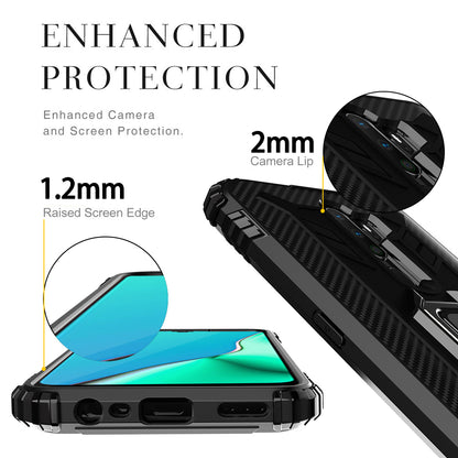 Finger Ring Kickstand TPU Phone Casing [Built-in Magnetic Metal Sheet] for OPPO A9 (2020)