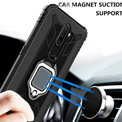 Finger Ring Kickstand TPU Phone Casing [Built-in Magnetic Metal Sheet] for OPPO A9 (2020)