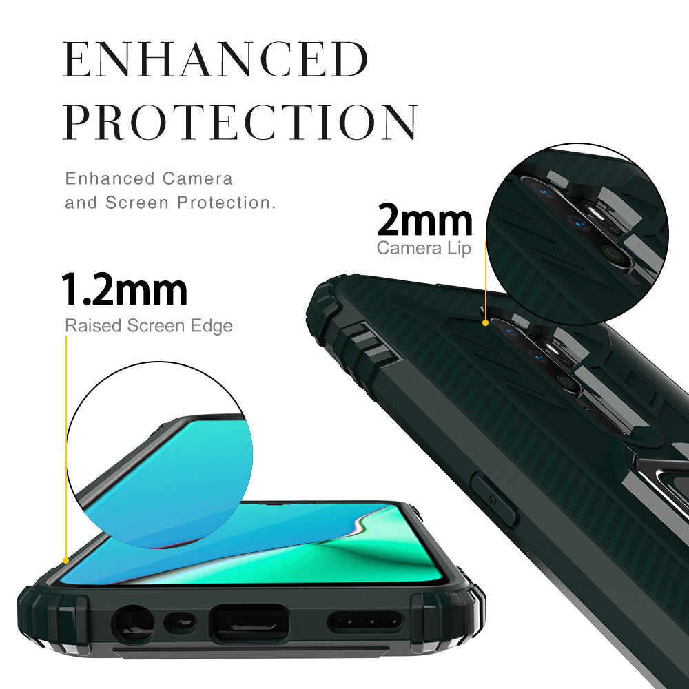 Finger Ring Kickstand TPU Phone Casing [Built-in Magnetic Metal Sheet] for OPPO A9 (2020)