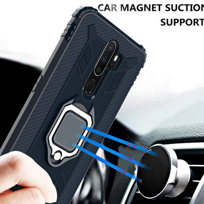 Finger Ring Kickstand TPU Phone Casing [Built-in Magnetic Metal Sheet] for OPPO A9 (2020)