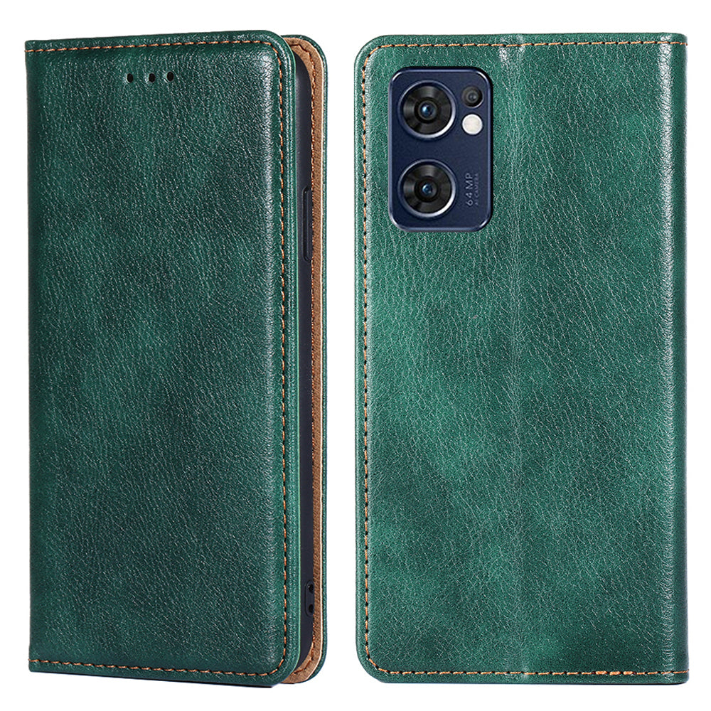 Wallet PU Leather Cover for Oppo Find X5 Lite, Stand Function Magnetic Auto-absorbed Phone Case