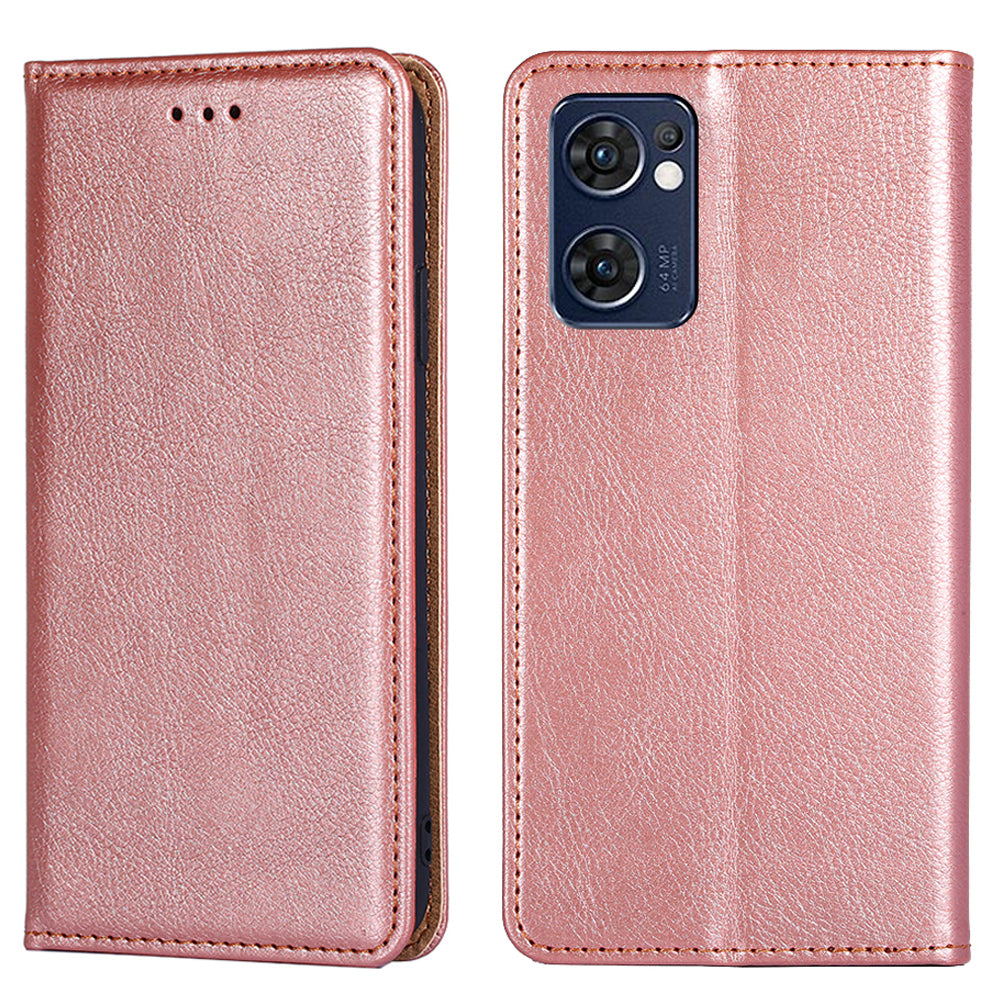 Wallet PU Leather Cover for Oppo Find X5 Lite, Stand Function Magnetic Auto-absorbed Phone Case