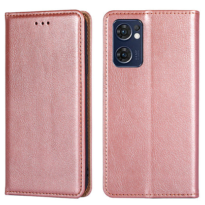 Wallet PU Leather Cover for Oppo Find X5 Lite, Stand Function Magnetic Auto-absorbed Phone Case