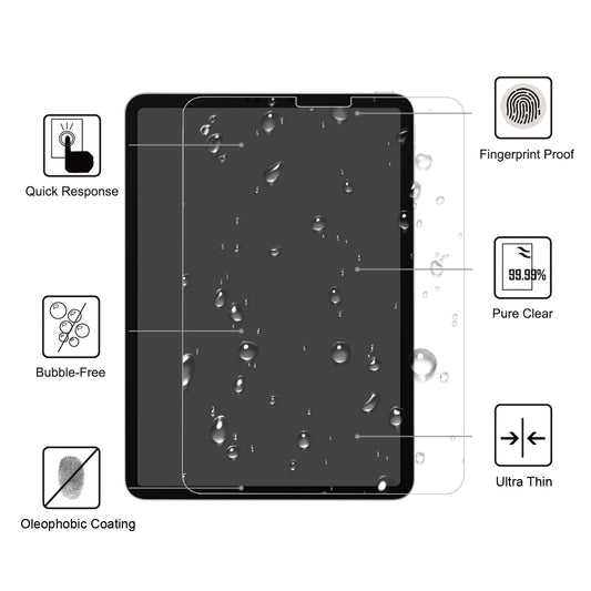 0.25mm Arc Edge 9H Full Screen Coverage Tempered Glass Guard Protective Film for iPad Air (2020)/Air (2022)/Pro 11-inch (2018)