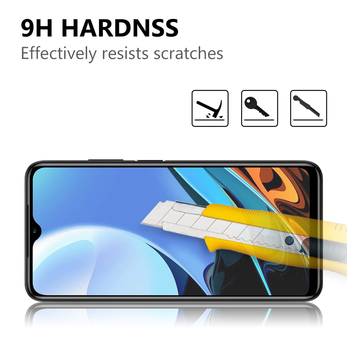 Ultra Clear Full Glue Complete Covering Anti-Explosion Tempered Glass Film Black Edges Screen Protector for Xiaomi Redmi 9T/9 Power/Note 9 4G (Qualcomm Snapdragon 662)