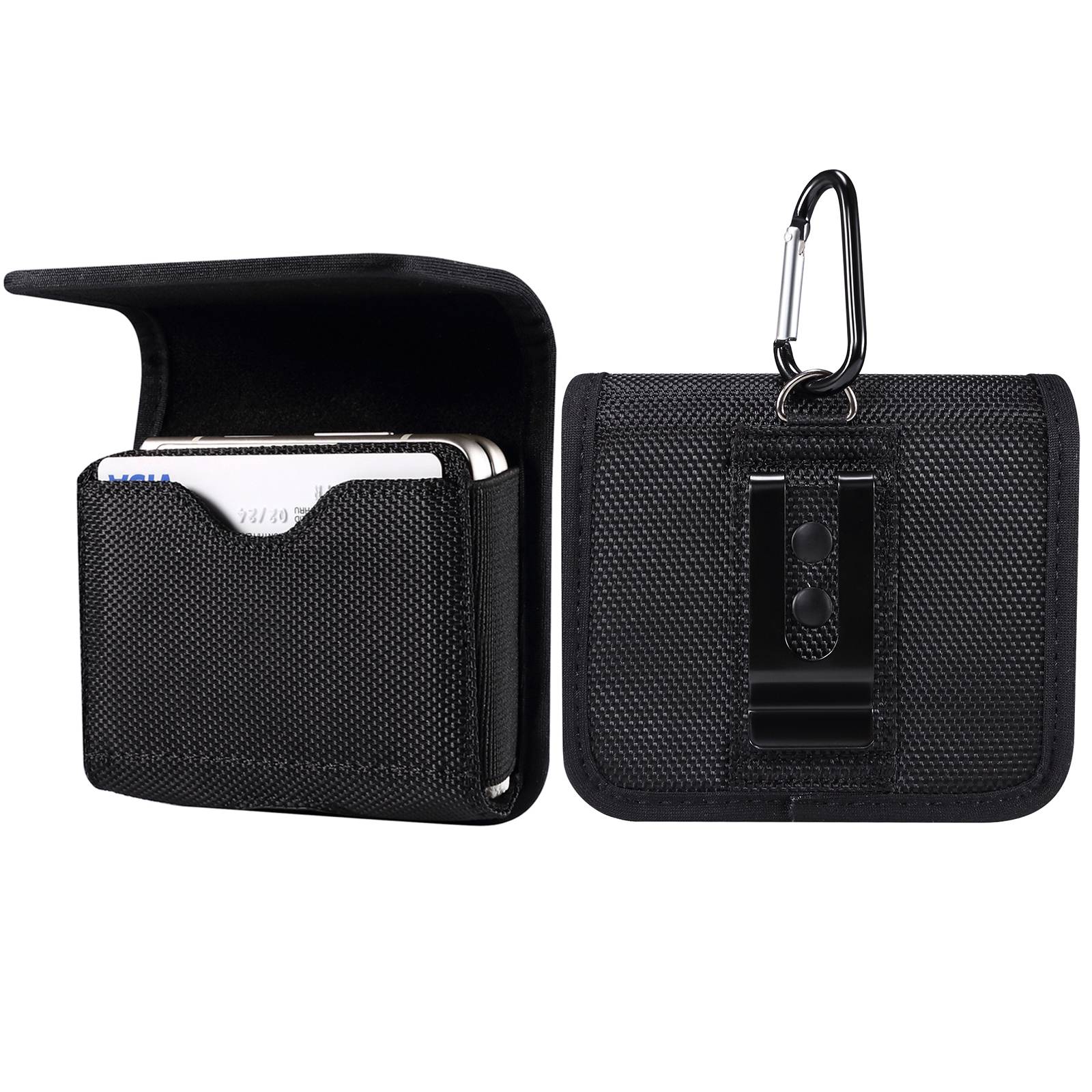 For Huawei P50 Pocket/Samsung Galaxy Z Flip3 5G/Z Flip 5G/Z Flip Oxford Cloth Folding Phone Bag Waist Belt Clip Cell Phone Case