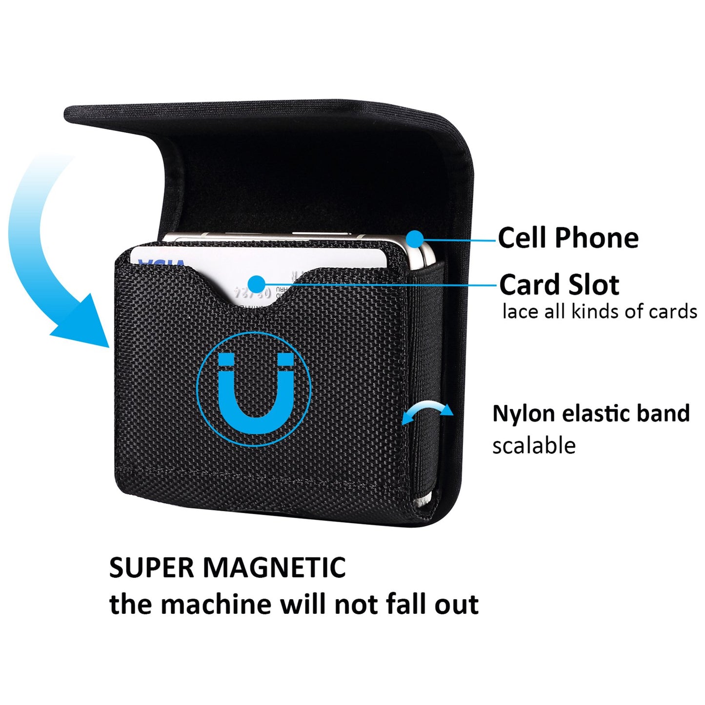 For Huawei P50 Pocket/Samsung Galaxy Z Flip3 5G/Z Flip 5G/Z Flip Oxford Cloth Folding Phone Bag Waist Belt Clip Cell Phone Case