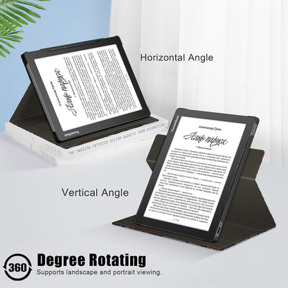 For PocketBook InkPad Lite PB970 Rotary Kickstand Pen Holder Case Dual-Angle Anti-Scratch Textured Surface Cover