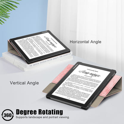 For PocketBook InkPad Lite PB970 Rotary Kickstand Pen Holder Case Dual-Angle Anti-Scratch Textured Surface Cover