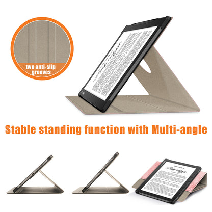 For PocketBook InkPad Lite PB970 Rotary Kickstand Pen Holder Case Dual-Angle Anti-Scratch Textured Surface Cover