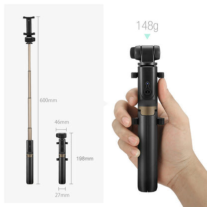 Portable Extendable Smartphone Holder Selfie Stick Tripod with Bluetooth Self Timer, Clamp Width: 56-90mm
