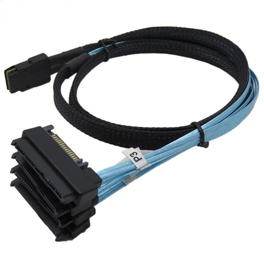 0.5m Mini SAS 36-Pin SFF-8087 to 4 SFF-8482 29-Pin+15-Pin Cable SATA Power Connector