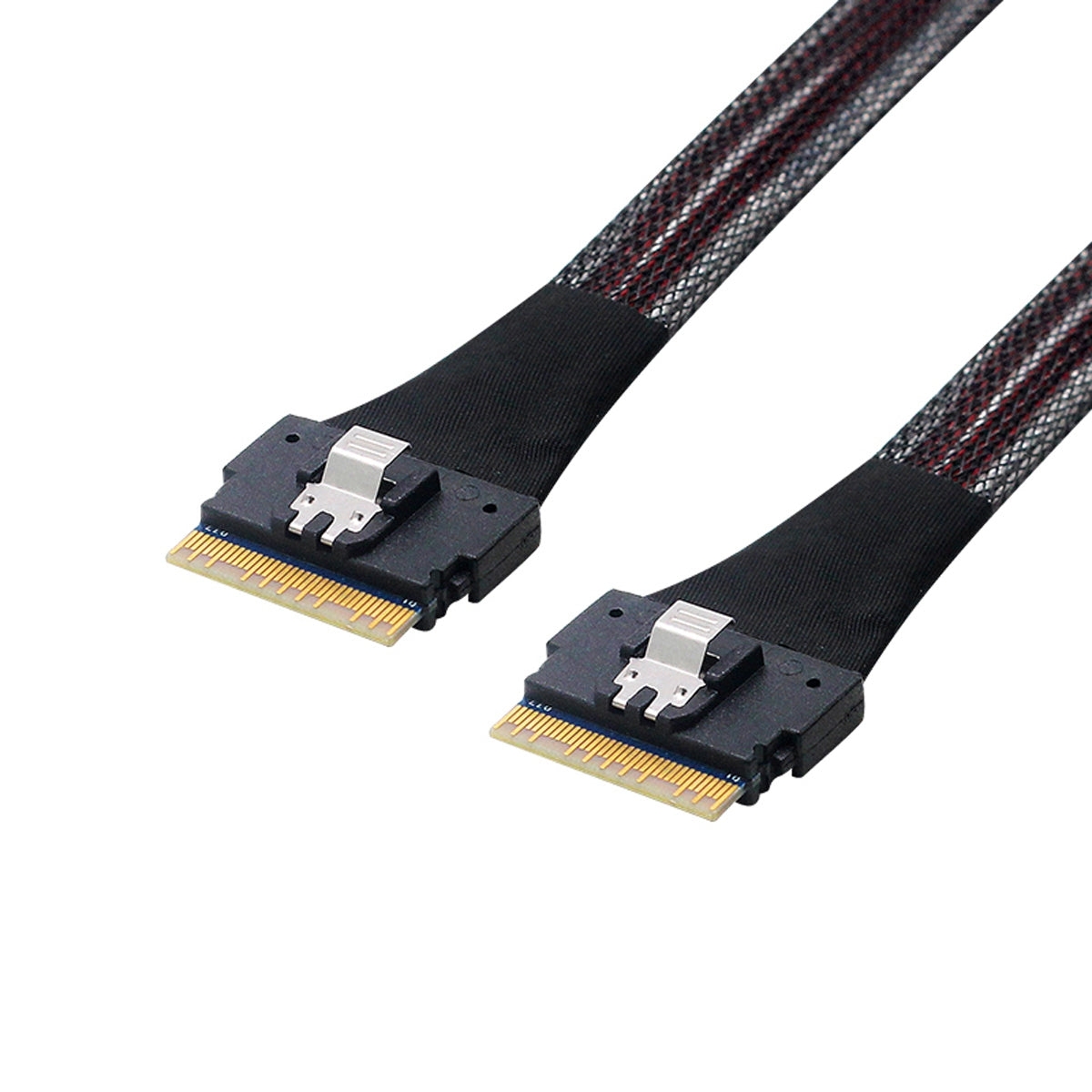 SF-028 0.5m PCI-E Slim Line SAS 4.0 SFF-8654 8i 74Pin Host to SFF-8654 Slim SAS Target Cable