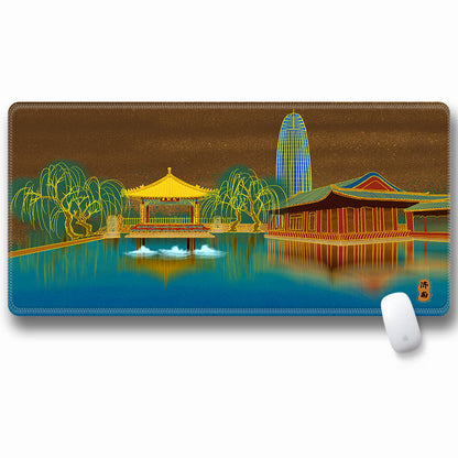 Computer Laptop Mouse Pad Chinoiserie Gaming Play Mat Office Desk Mat (Size: 300x600x2mm)