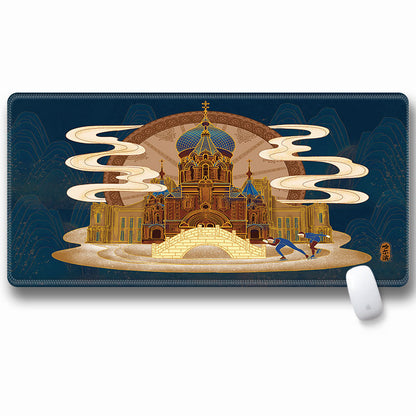 Computer Laptop Mouse Pad Chinoiserie Gaming Play Mat Office Desk Mat (Size: 300x600x2mm)