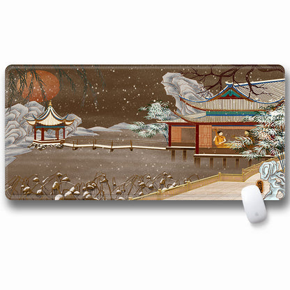 Computer Laptop Mouse Pad Chinoiserie Gaming Play Mat Office Desk Mat (Size: 300x600x2mm)
