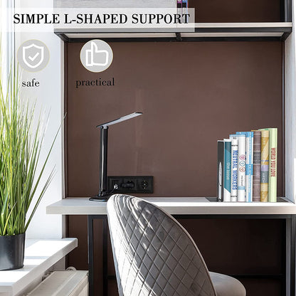 1 Pair Book Ends Metal Bookends Holding Book Universal Non-skid Heavy Duty Office Bookends Shelves, Size M