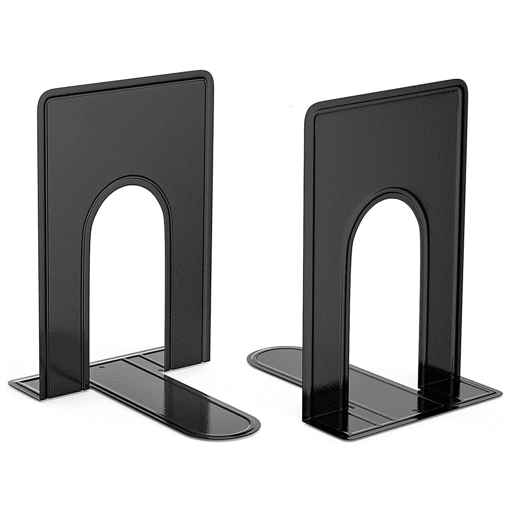 1 Pair Book Ends Metal Bookends Holding Book Universal Non-skid Heavy Duty Office Bookends Shelves, Size M