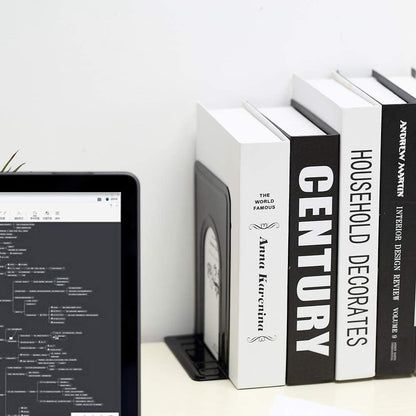 1 Pair Book Ends Metal Bookends Holding Book Universal Non-skid Heavy Duty Office Bookends Shelves, Size M