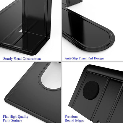 1 Pair Book Ends Metal Bookends Holding Book Universal Non-skid Heavy Duty Office Bookends Shelves, Size M