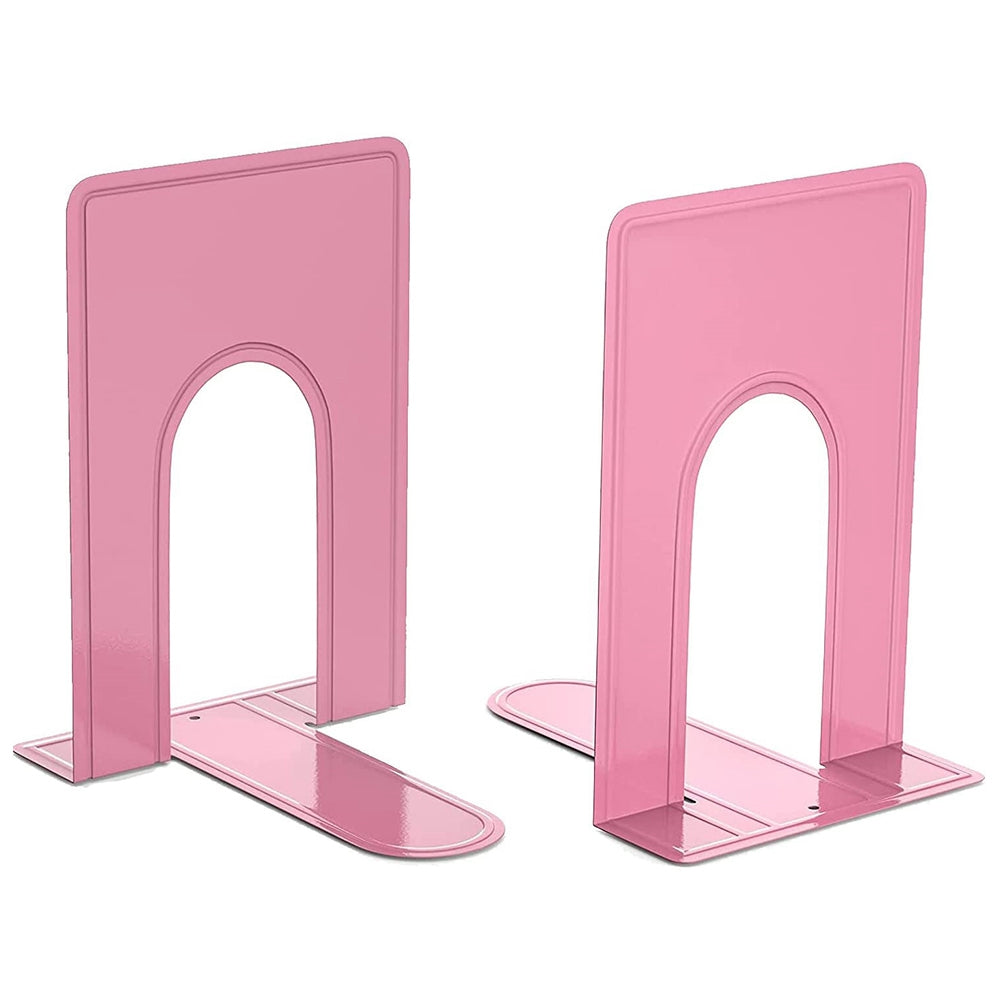 1 Pair Book Ends Metal Bookends Holding Book Universal Non-skid Heavy Duty Office Bookends Shelves, Size M