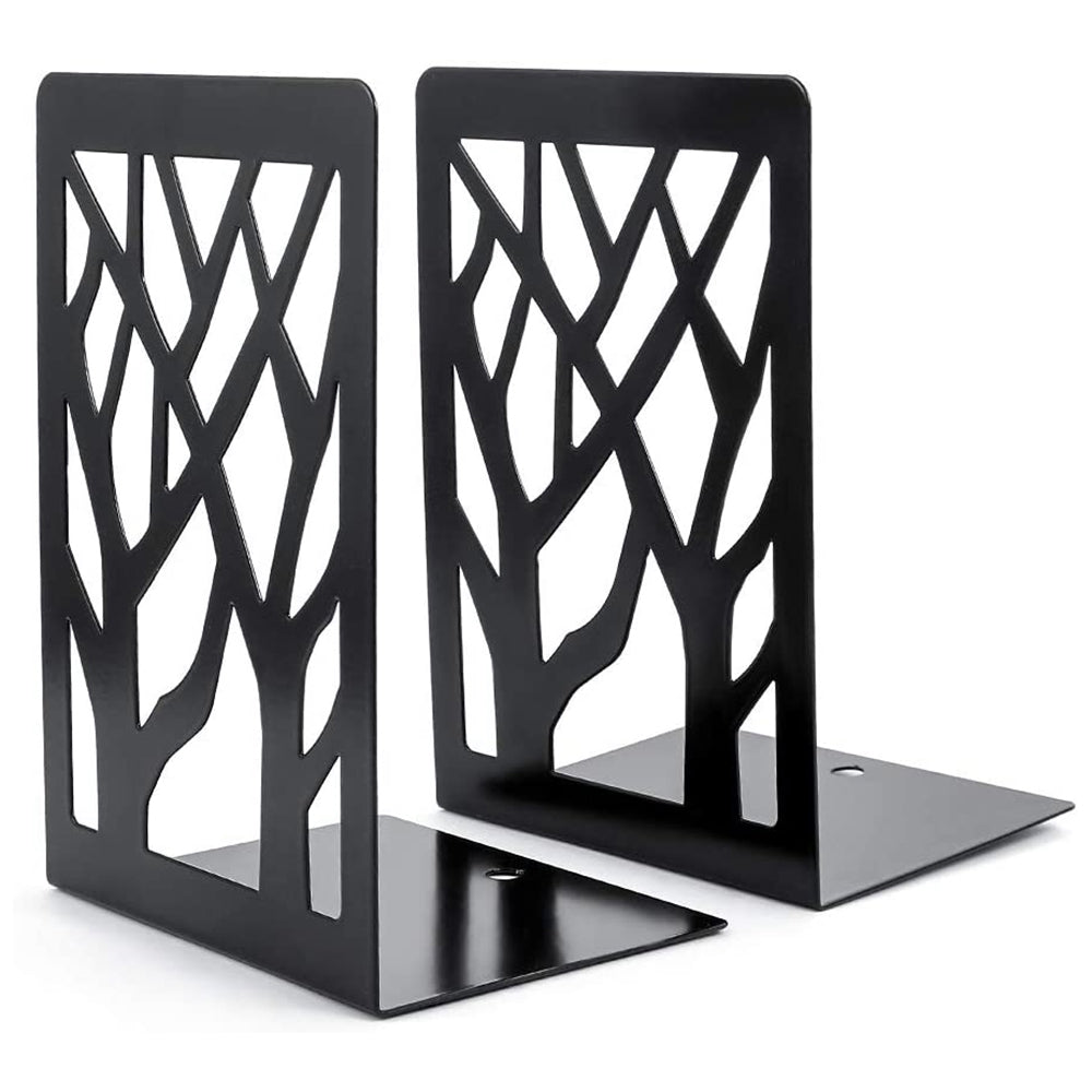 1 Pair Metal Book Ends Premium Decorative Bookend Books Magazines Shelves, Non-slip Book Holder Stoppers Organizers