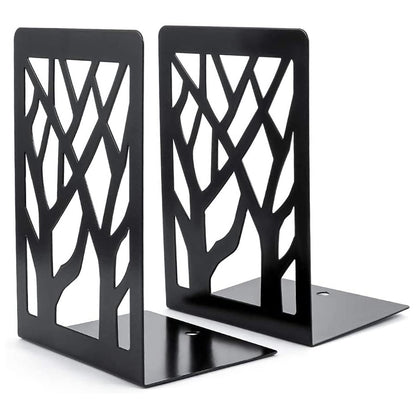 1 Pair Metal Book Ends Premium Decorative Bookend Books Magazines Shelves, Non-slip Book Holder Stoppers Organizers