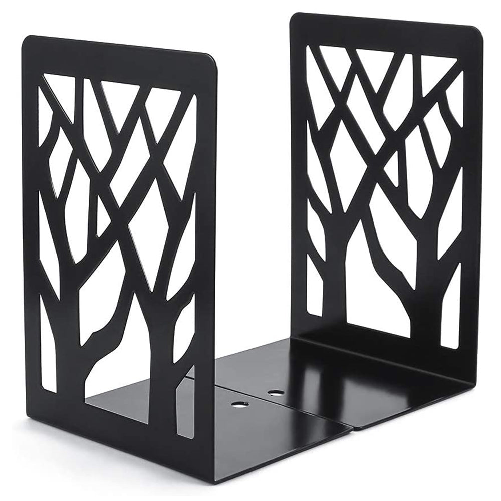 1 Pair Metal Book Ends Premium Decorative Bookend Books Magazines Shelves, Non-slip Book Holder Stoppers Organizers